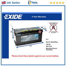 Car Battery EA1000 Exide 017