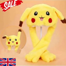 UK Seller Pikachu Rabbit Hat Plush Moving Ears Pressing with Airbag Cap Fun