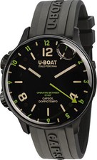 U-Boat 8840/B Capsoil Doppiotempo DLC Green Rehaut black Rubber Men's Watch NEW