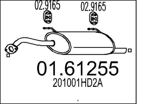 Mts 61255 muffler - 01.61255,