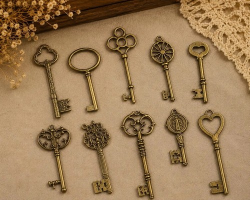 Vintage baroque skeleton keys - vintage,