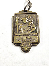 Keyring - Saint Christopher + Coat of Arms de Paris - Vintage Metal 1960s