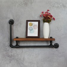 Industrial Wall Shelf Vintage Wooden Bookcase Wall Mounted Storage Shelf NEW