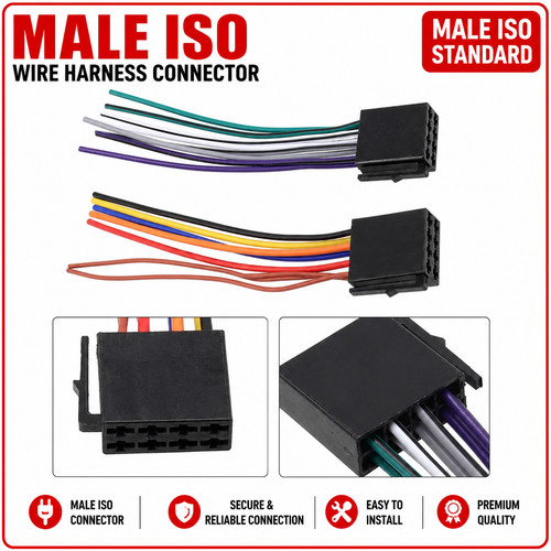 Pin male iso stereo harness - 16,