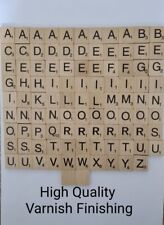 100Pcs Mix Wooden  Tiles Letters Craft Alphabet Board Game {  varnished Tiles }