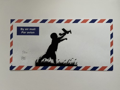 Airmail envelope art - airmail, signed