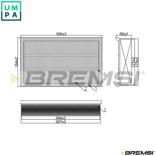 Air filter fa1662 - filter, vw