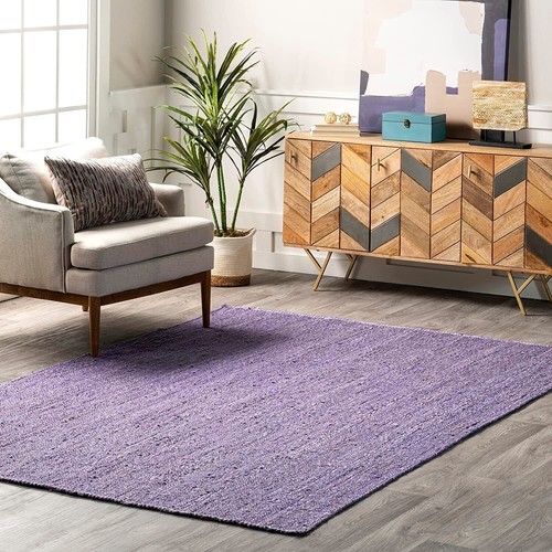 Rug purple jute carpet - purple,