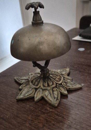 Antique brass hotel counter - antique,