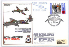 GB RAF *First Official Glider Mail* Flight Cover 1972 WEST MALLING Kent YO380