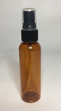 60ml PET Plastic Amber Boston Bottle & Black Atomiser Spray *ANY AMOUNT*