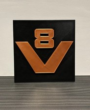 Scania V8 Badge - Old Style Grille Badge - Black and Copper