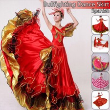 Girl Flamenco Dress Spain Belly Dance Skirt Belly Dance Chorus Ballroom Women