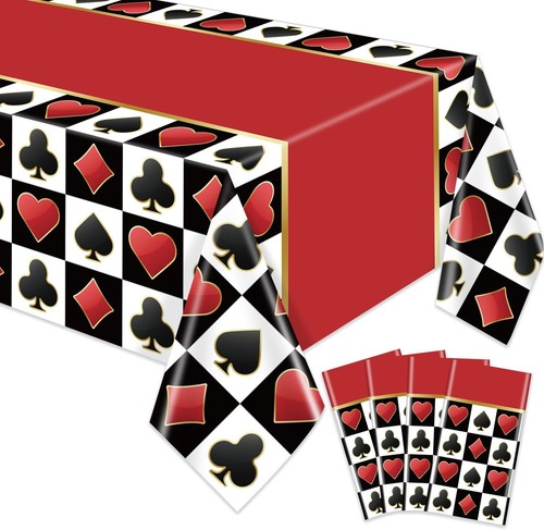 Pcs casino tablecloths red - casino,