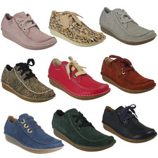 Ladies Clarks Funny Dream Leather Lace Up Unstructured Comfort Casual Shoes