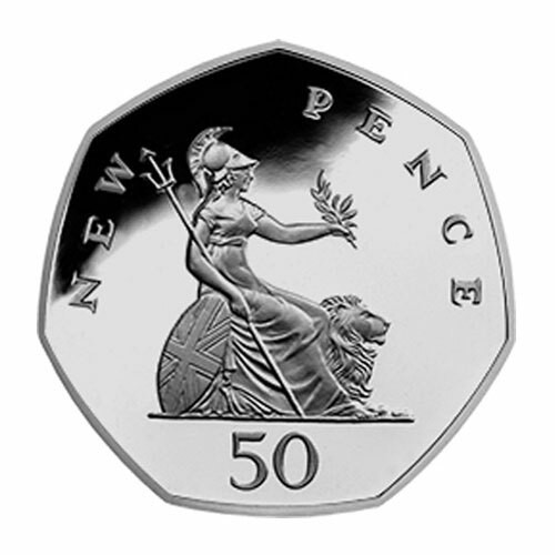 1969 britannia 50p fifty - fifty, pence