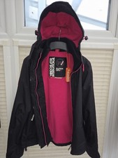 Women's UK 16 SUPERDRY Black & Pink Hooded Windcheater Jacket. New With Tags. 