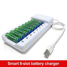 8 Slot Battery Charger For Ni-MH Ni-CD AA AAA Rechargeable Batteries Fast Charge