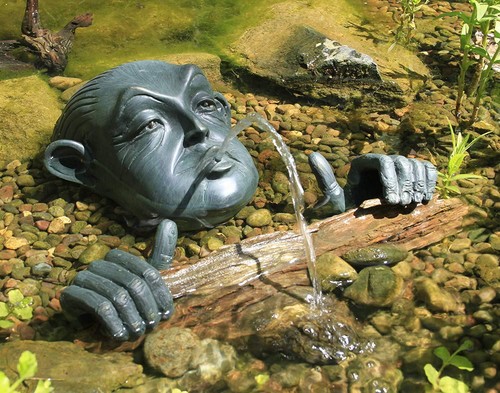 Outdoor pond fountain - pond,