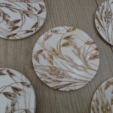 5 EIT Wheat Design Coasters Mini Plates Vintage 11.5cm English Ironstone