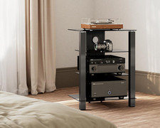 Hifi Racks 4 Tiers Glass TV
