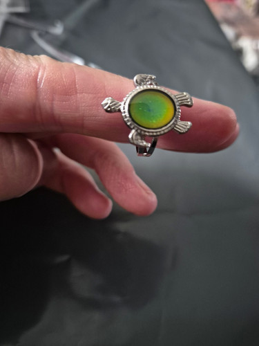 Sea turtle mood ring - sea,