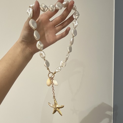 Gold tone white - tone, pearl