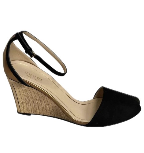 Gucci wedge black peep - wedge,