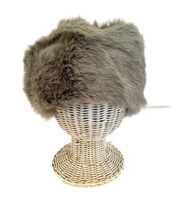 VINTAGE Silver/Grey RABBIT FUR