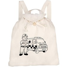 'Ambulance & Paramedic' Canvas Rucksack / Backpack (RK00042840)