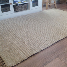 Rug Natural Rugs Soft Jute Pin Stripe Mat Beige Tassels Small Large Runner Mats