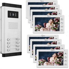 Video Apartment Intercom System,8unit Intercom Entry System7 inch Monitor Wired