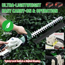 Brushless Cordless Hedge Trimmer Tree Branch Cutter Tool with 2Battery & Charger