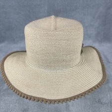 Filu Hats Forest Straw Hat Women's Smal Beige Decorative Pom Pom Trim Hand Made