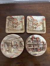 4 Antique Newhall Pottery Advertising Pin Dishes - Worthington & Bass