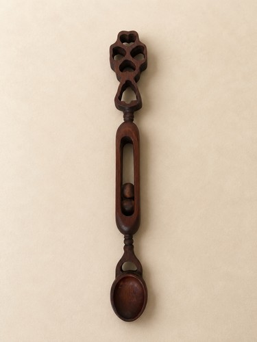Hand carved wooden love spoon - carved,