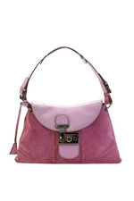 Tanner Krolle Womens Leather Suede Contrast Shoulder Bag London Pink Medium