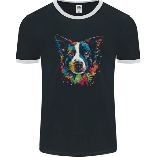 Colourful border collie dog - a,