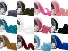 Berisfords Velvet Ribbon 9mm 16mm 22mm 36mm 50mm Full 5 Metre Reel