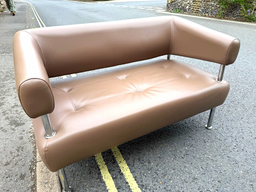 Brown leather sofa item - leather, 1