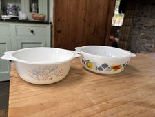 2 Vintage UK Pyrex Blue Iris
