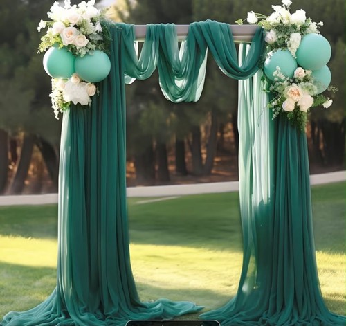 Green tulle wedding arch - green,