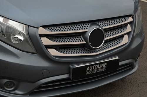 Black chrome front grille trim - black,