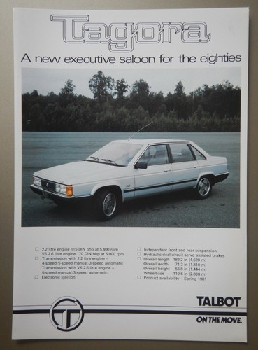 Talbot tagora orig 1981 - talbot, uk