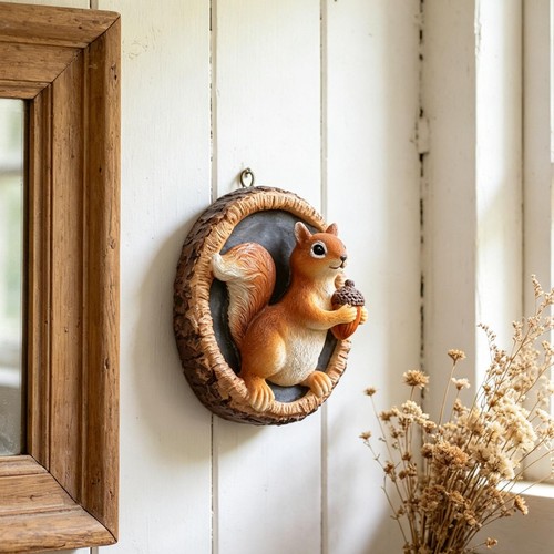 Hand painted squirrel statue - hand,