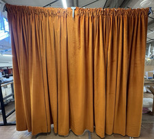Next Nectarine Montero Velvet Lined Pencil Pleat Pair of Curtains - 386 x 225 cm