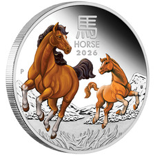 Silver Year of the Horse Lunar III Coin (7) 2026 - Australia - 1 oz Proof in Color