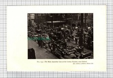 C3974) Morris Motors Assembly Line Cowley Near Oxford - Vintage Book Print