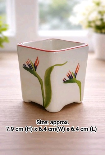 Square ceramic plant pot - ceramic,