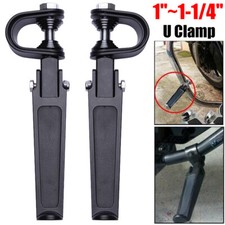 Motorcycle U-Clamp Foot Pegs Rests 1"~1-1/4" Highway Engine Crash Bar Universal
